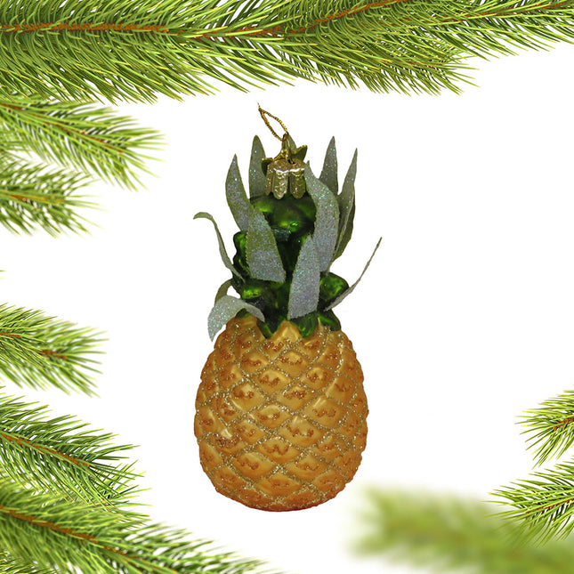 custom personalized tropical pineapple christmas ornament – Christmas ornament, holiday tree decoration or gift