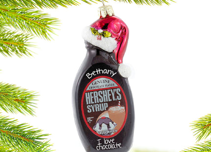 decorative personalized hershey's syrup bottle christmas ornament – Christmas ornament, holiday tree decoration or gift