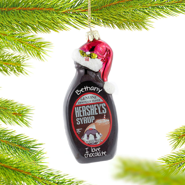 decorative personalized hershey's syrup bottle christmas ornament – Christmas ornament, holiday tree decoration or gift