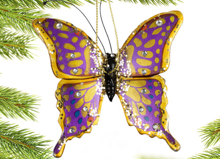 holiday personalized rainbow butterfly christmas ornament – Christmas ornament, holiday tree decoration or gift