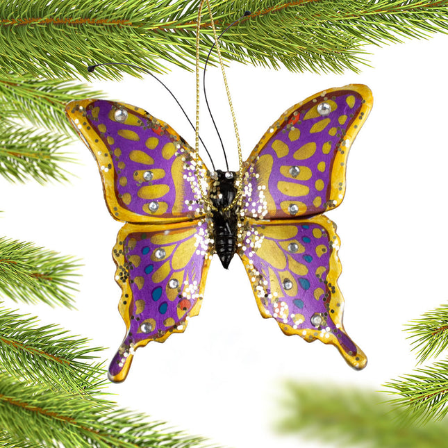 holiday personalized rainbow butterfly christmas ornament – Christmas ornament, holiday tree decoration or gift