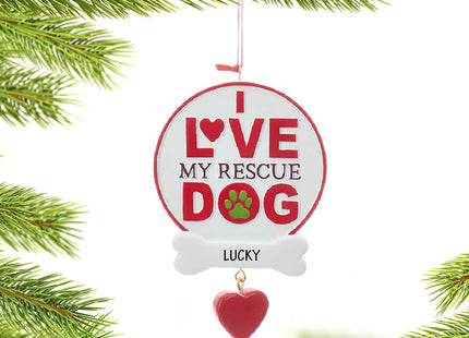 personalized personalized i love my rescue dog christmas ornament – Christmas ornament, holiday tree decoration or gift