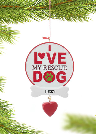I Love My Rescue Dog Ornament  by KURT ADLER Ornament