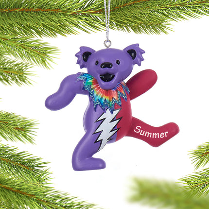 Grateful Dead Dancing Bear - Pink and Purple Ornament