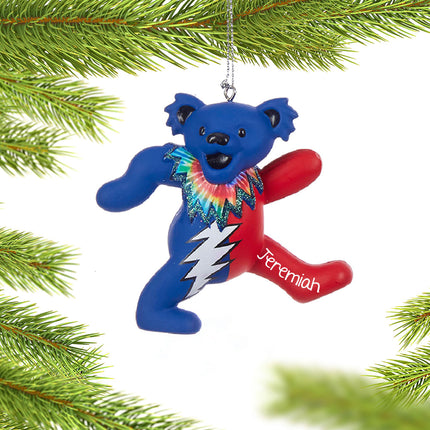 Grateful Dead Dancing Bear - Blue and Red Ornament
