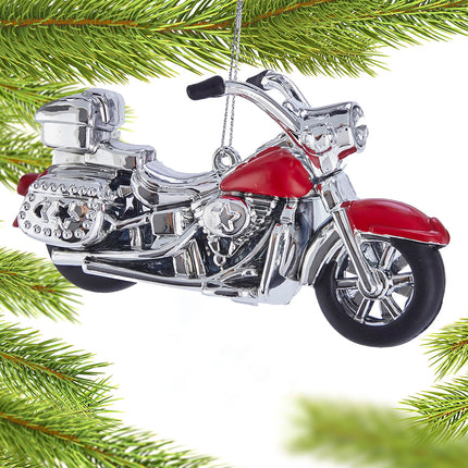Motorcycle Personalized Christmas Ornament - COLOR - Red created by KURT ADLER and designed by Ornament Shop