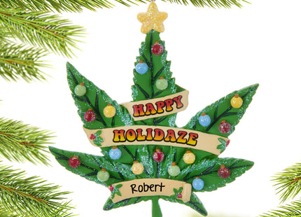 personalized personalized cannabus leaf christmas ornament – Christmas ornament, holiday tree decoration or gift
