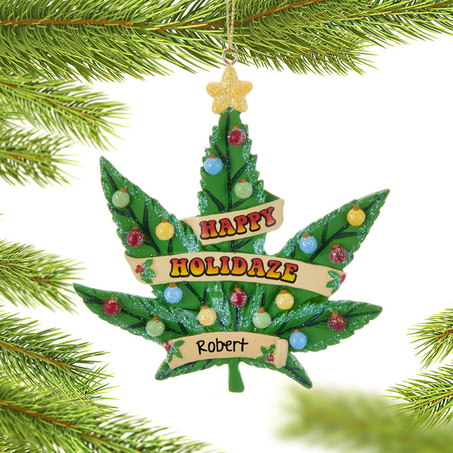 personalized personalized cannabus leaf christmas ornament – Christmas ornament, holiday tree decoration or gift