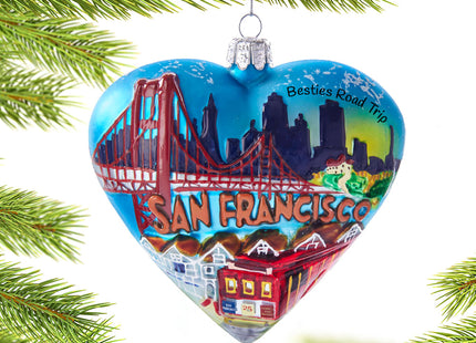 decorative personalized san francisco heart cityscape christmas ornament – Christmas ornament, holiday tree decoration or gif