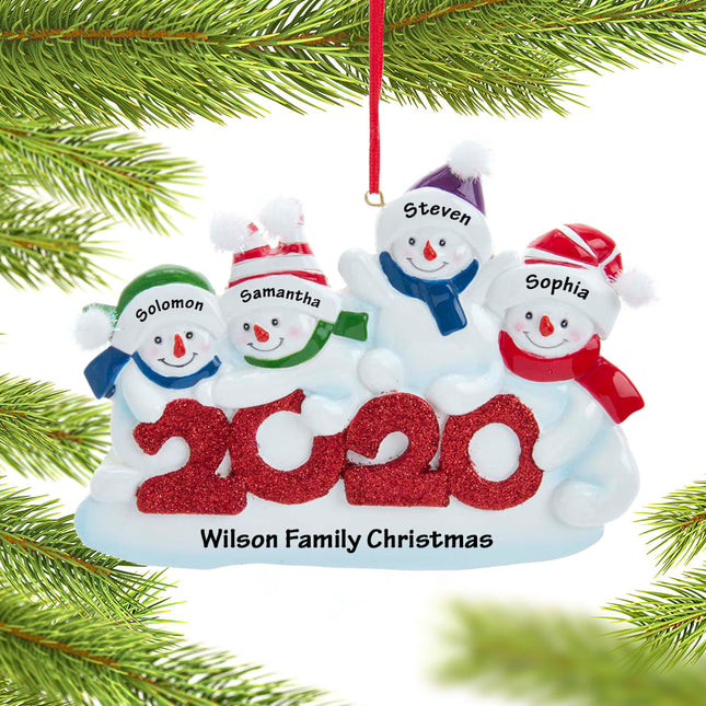 2020 Snowman Family of 4 Ornament