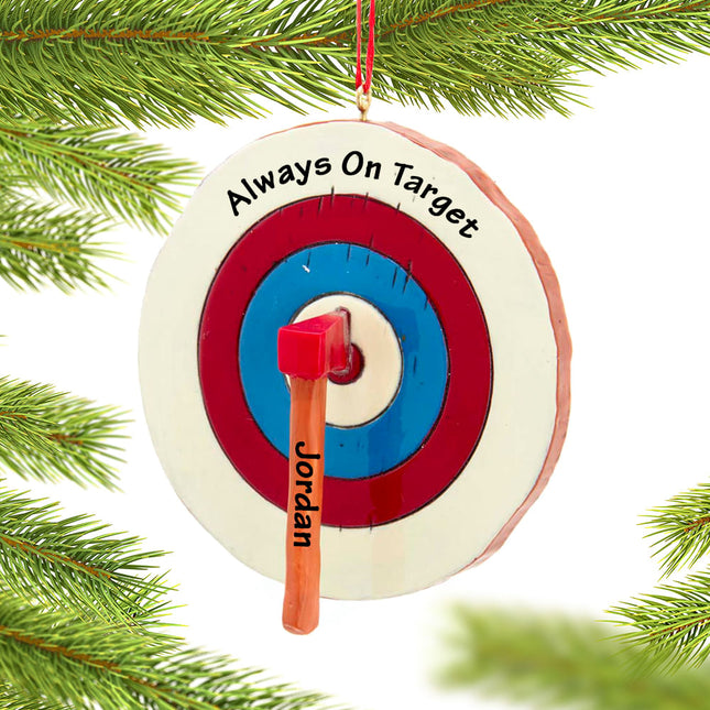 decorative personalized axe throwing christmas ornament – Christmas ornament, holiday tree decoration or gift