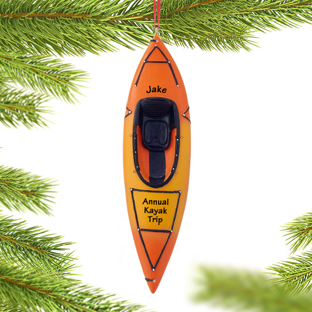 decorative personalized kayak christmas ornament – Christmas ornament, holiday tree decoration or gift