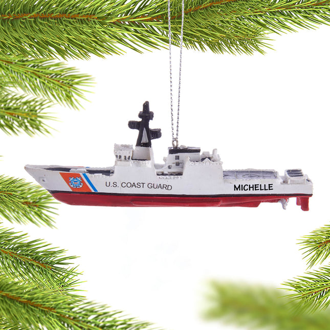 custom personalized u.s. coast guard ship christmas ornament – Christmas ornament, holiday tree decoration or gift