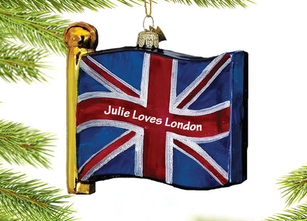 decorative personalized united kingdom flag christmas ornament – Christmas ornament, holiday tree decoration or gift