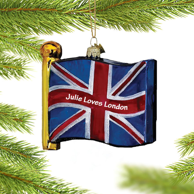 decorative personalized united kingdom flag christmas ornament – Christmas ornament, holiday tree decoration or gift