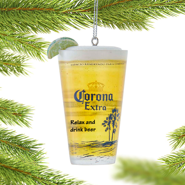 holiday corona cup with lime christmas ornament – Christmas ornament, holiday tree decoration or gift