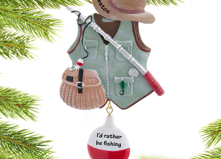 decorative personalized fishing vest christmas ornament – Christmas ornament, holiday tree decoration or gift