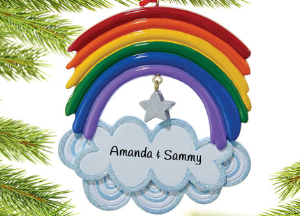 personalized personalized resin rainbow christmas ornament – Christmas ornament, holiday tree decoration or gift