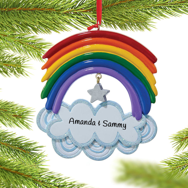 personalized personalized resin rainbow christmas ornament – Christmas ornament, holiday tree decoration or gift