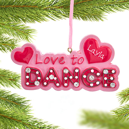 custom personalized i love dance christmas ornament – Christmas ornament, holiday tree decoration or gift