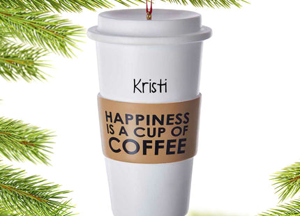 custom personalized coffee cup christmas ornament – Christmas ornament, holiday tree decoration or gift