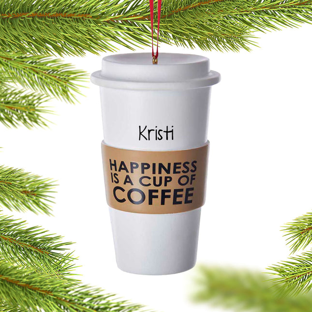 custom personalized coffee cup christmas ornament – Christmas ornament, holiday tree decoration or gift