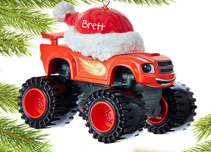 custom personalized blaze truck christmas ornament – Christmas ornament, holiday tree decoration or gift