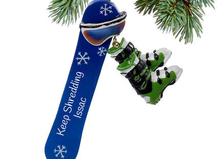 custom personalized snowboard christmas ornament – Christmas ornament, holiday tree decoration or gift