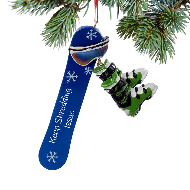 custom personalized snowboard christmas ornament – Christmas ornament, holiday tree decoration or gift