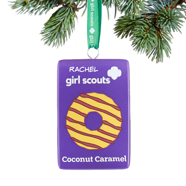 engraved personalized girl scouts of usa coconut caramel christmas ornament – Christmas ornament, holiday tree decoration or 