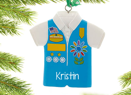 decorative personalized girl scouts of usa daises vest christmas ornament – Christmas ornament, holiday tree decoration or gi