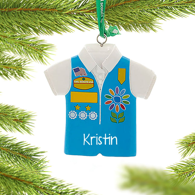 decorative personalized girl scouts of usa daises vest christmas ornament – Christmas ornament, holiday tree decoration or gi