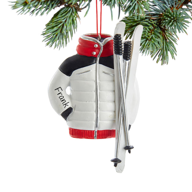 decorative personalized ski jacket christmas ornament – Christmas ornament, holiday tree decoration or gift