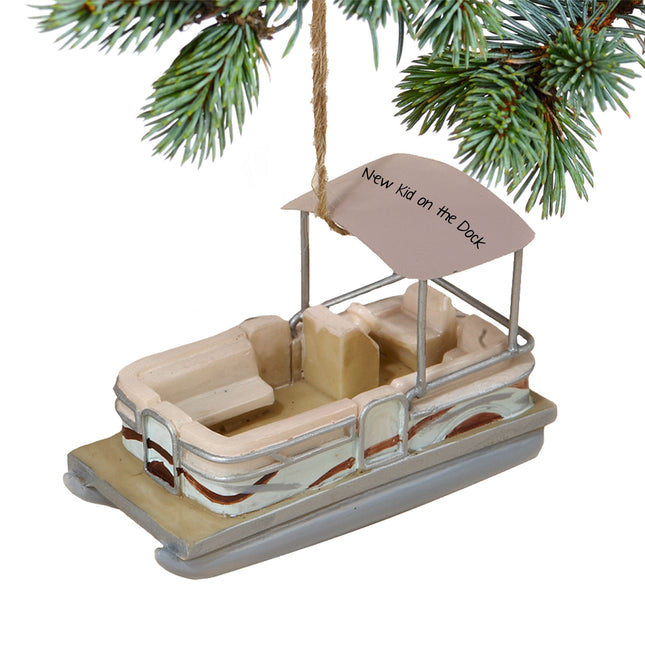 custom personalized pontoon boat christmas ornament – Christmas ornament, holiday tree decoration or gift
