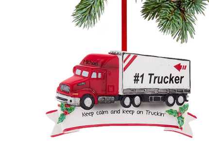 keepsake personalized #1 trucker christmas ornament – Christmas ornament, holiday tree decoration or gift
