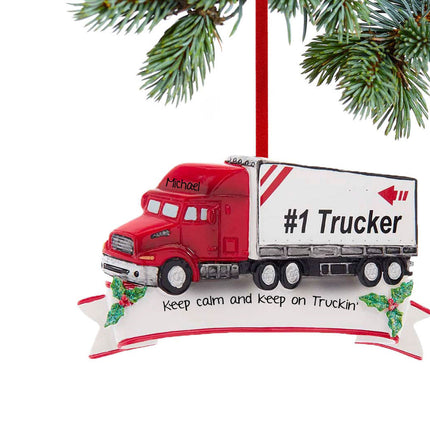 keepsake personalized #1 trucker christmas ornament – Christmas ornament, holiday tree decoration or gift