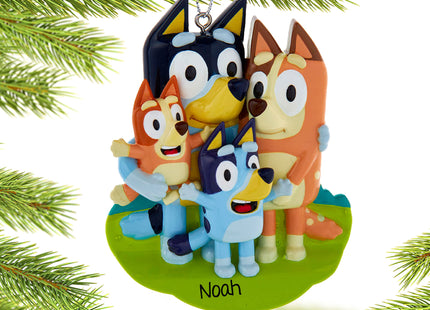 keepsake personalized bluey & family christmas ornament – Christmas ornament, holiday tree decoration or gift