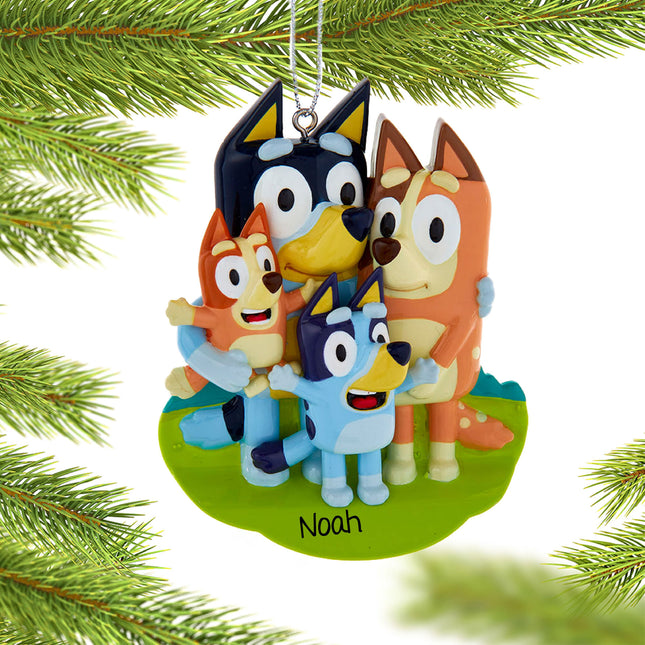 keepsake personalized bluey & family christmas ornament – Christmas ornament, holiday tree decoration or gift