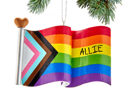 engraved personalized pride flag christmas ornament – Christmas ornament, holiday tree decoration or gift