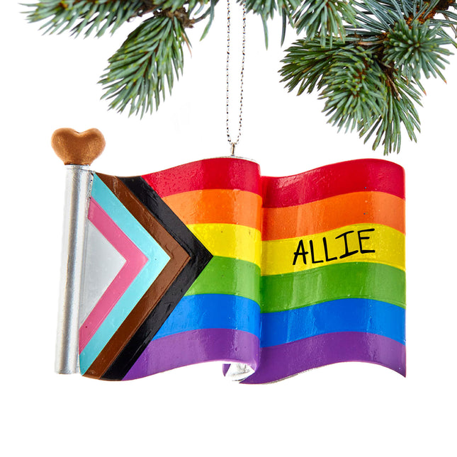 engraved personalized pride flag christmas ornament – Christmas ornament, holiday tree decoration or gift