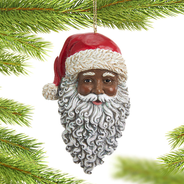 custom santa head christmas ornament – Christmas ornament, holiday tree decoration or gift