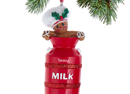 decorative personalized gingerbread man milk bottle christmas ornament – Christmas ornament, holiday tree decoration or gift