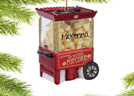 engraved personalized popcorn machine christmas ornament – Christmas ornament, holiday tree decoration or gift