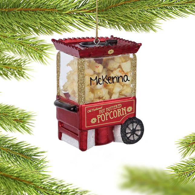 engraved personalized popcorn machine christmas ornament – Christmas ornament, holiday tree decoration or gift