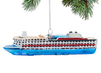decorative personalized glass cruise ship christmas ornament – Christmas ornament, holiday tree decoration or gift