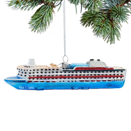decorative personalized glass cruise ship christmas ornament – Christmas ornament, holiday tree decoration or gift
