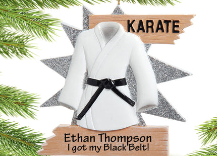 decorative personalized karate christmas ornament – Christmas ornament, holiday tree decoration or gift