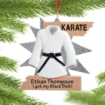 decorative personalized karate christmas ornament – Christmas ornament, holiday tree decoration or gift