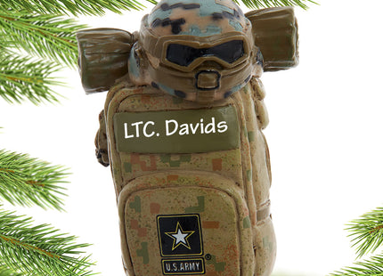personalized personalized army backpack with helmet christmas ornament – Christmas ornament, holiday tree decoration or gift