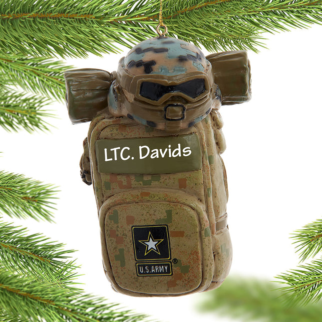 personalized personalized army backpack with helmet christmas ornament – Christmas ornament, holiday tree decoration or gift